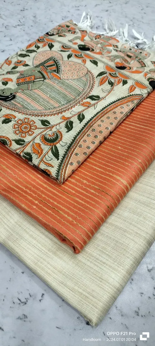 Premium Dupion Silk Elegance — Screen Print Edition